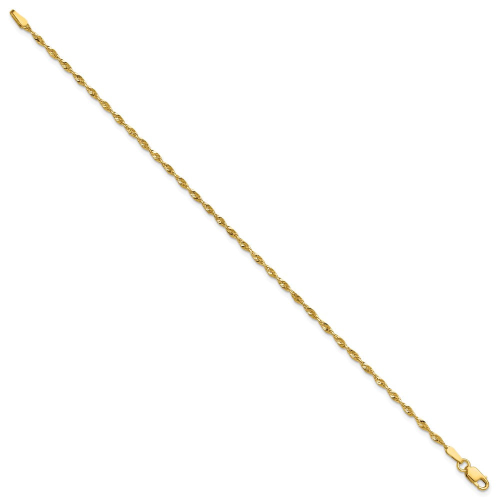 10k 1.8mm Ultra D/C Lightweight Rope Chain Anklet