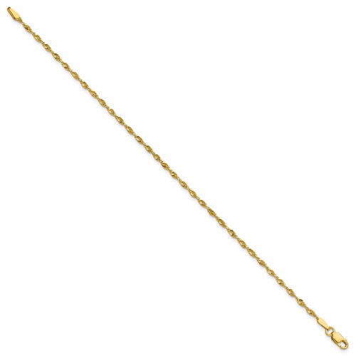 10k 1.8mm Ultra D/C Lightweight Rope Chain Anklet