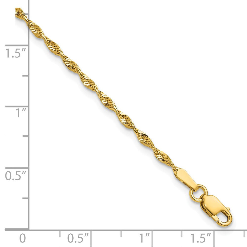 10k 1.8mm Ultra D/C Lightweight Rope Chain Anklet