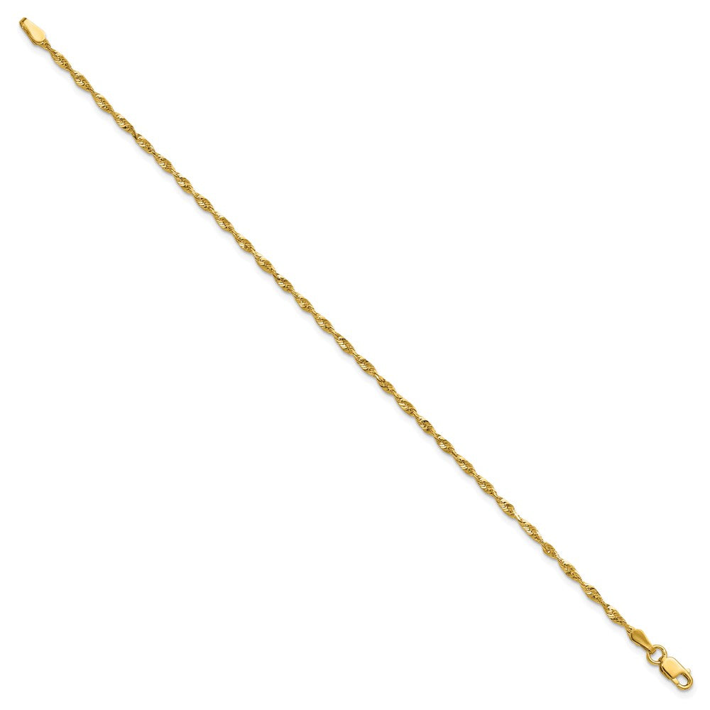 10k 2.0mm Ultra D/C Lightweight Rope Chain Anklet