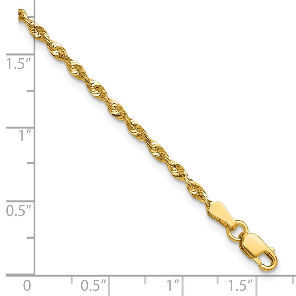 10k 2.25mm Ultra D/C Lightweight Rope Chain Anklet