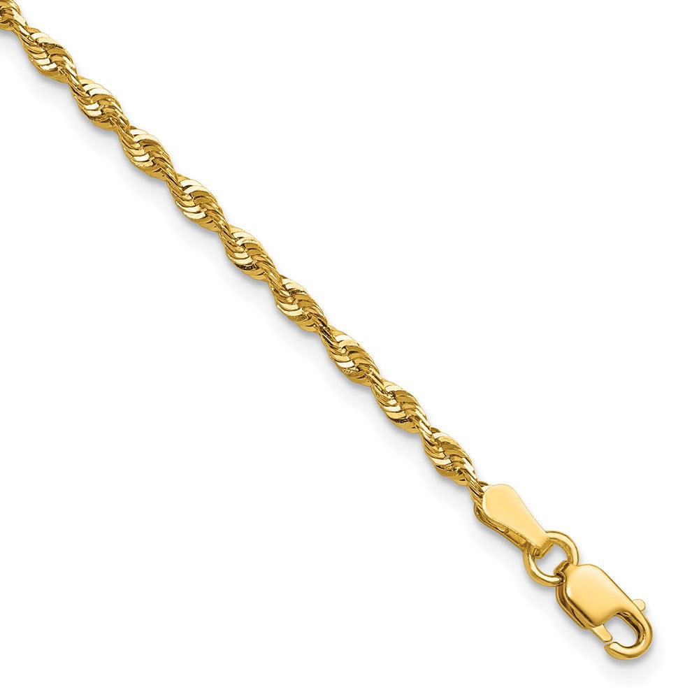 10k 2.25mm Ultra D/C Lightweight Rope Chain Anklet