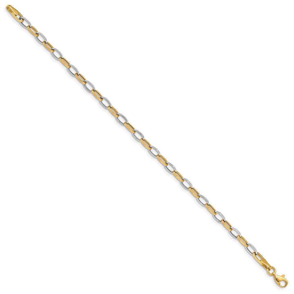 10k Two-tone Polished Open Link Bracelet