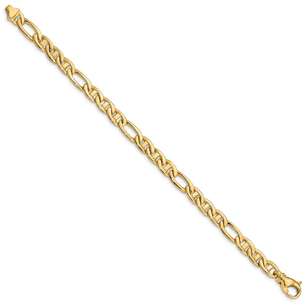 10k 6.5mm Solid Hand-Polished 3 & 1 Flat Anchor Chain