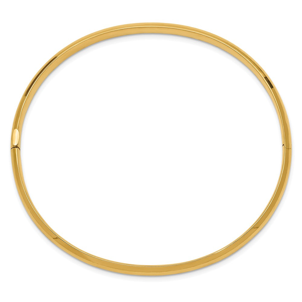 10k 3/16 High Polished Hinged Bangle Bracelet