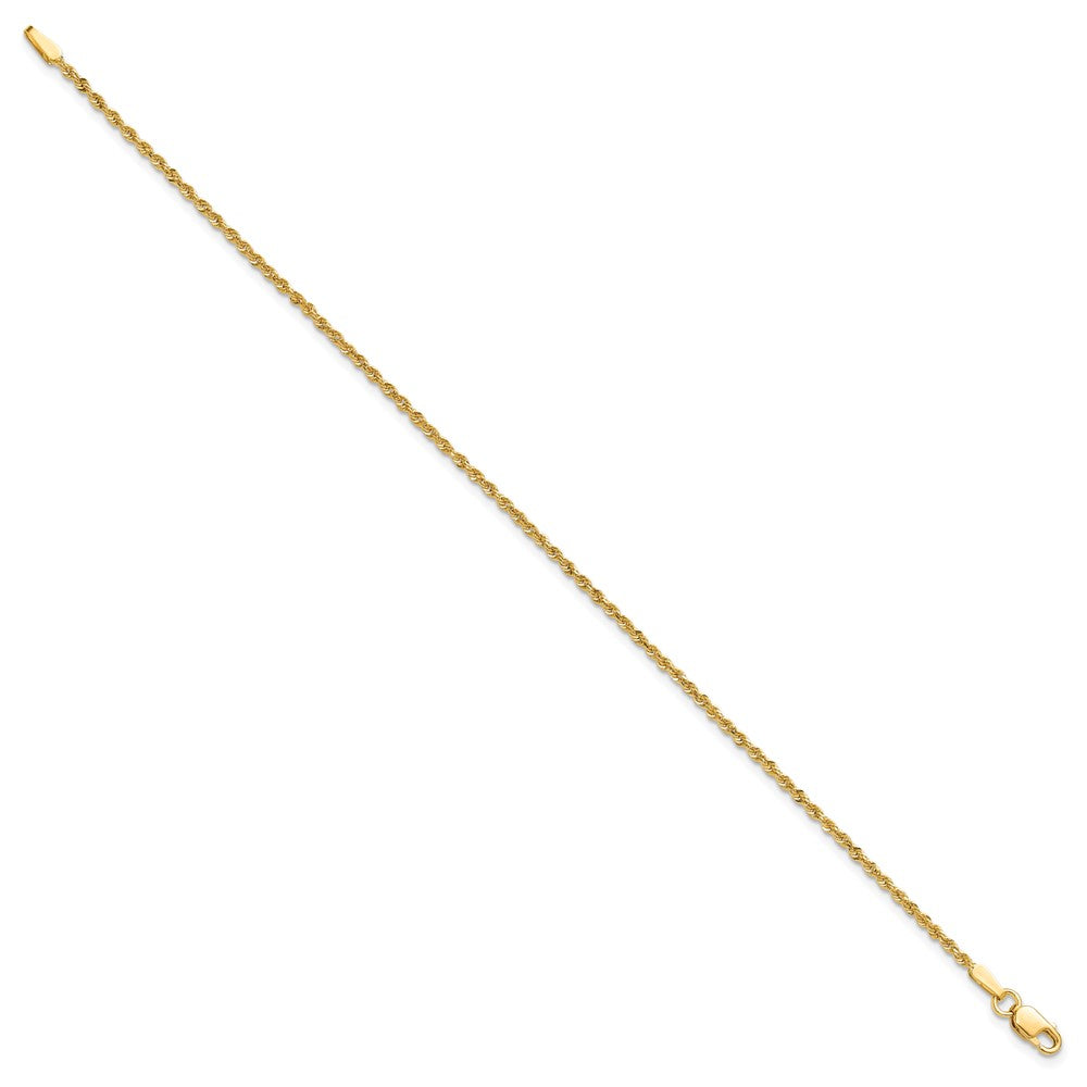 10k 1.5mm Diamond-cut Rope Chain Anklet