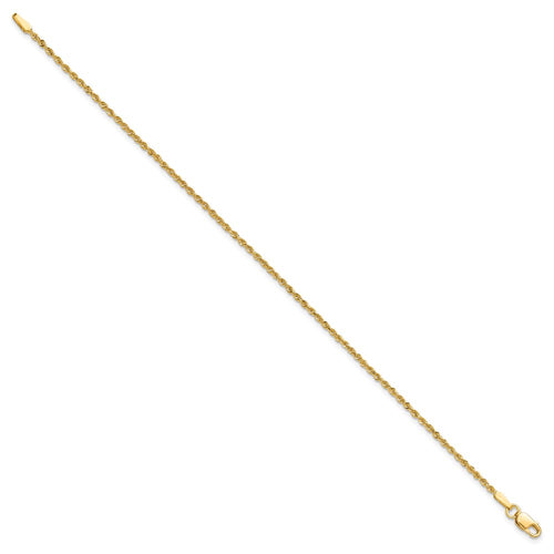 10k 1.5mm Diamond-cut Rope Chain Anklet