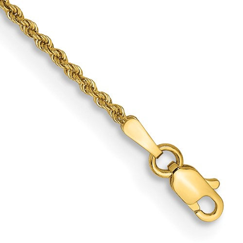 10k 1.5mm Solid Rope Chain Anklet