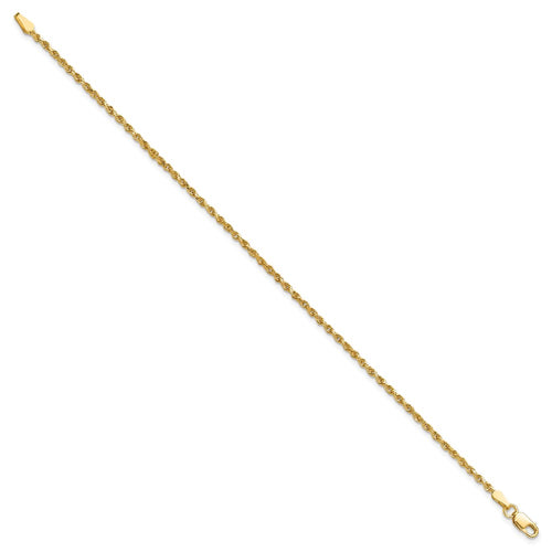 10k 1.75mm Diamond-cut Rope Chain Anklet
