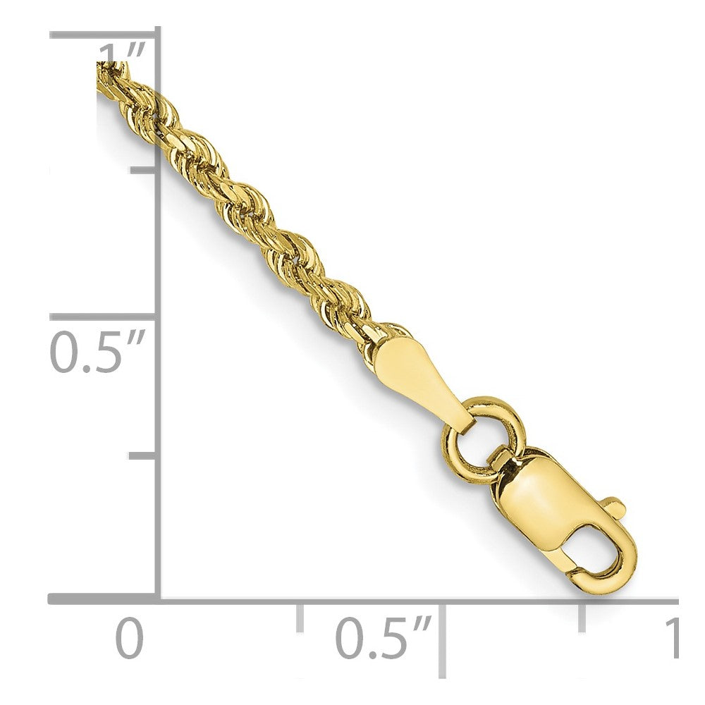 10k 2.0mm Diamond-cut Rope Chain Anklet