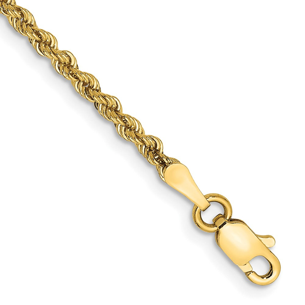 10k 2.25mm Solid Rope Chain Anklet