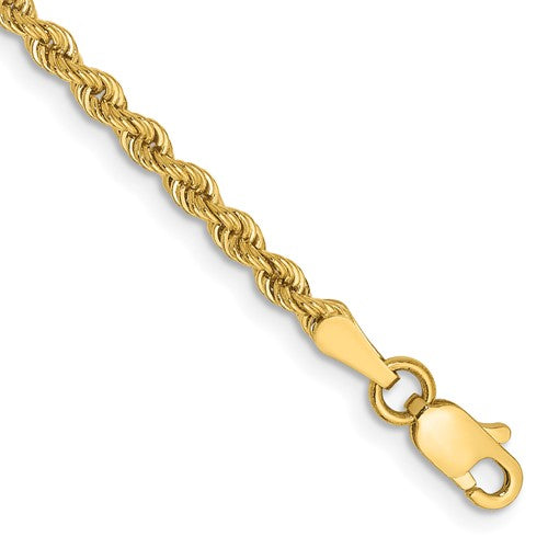 10k 2.5mm Solid Rope Chain