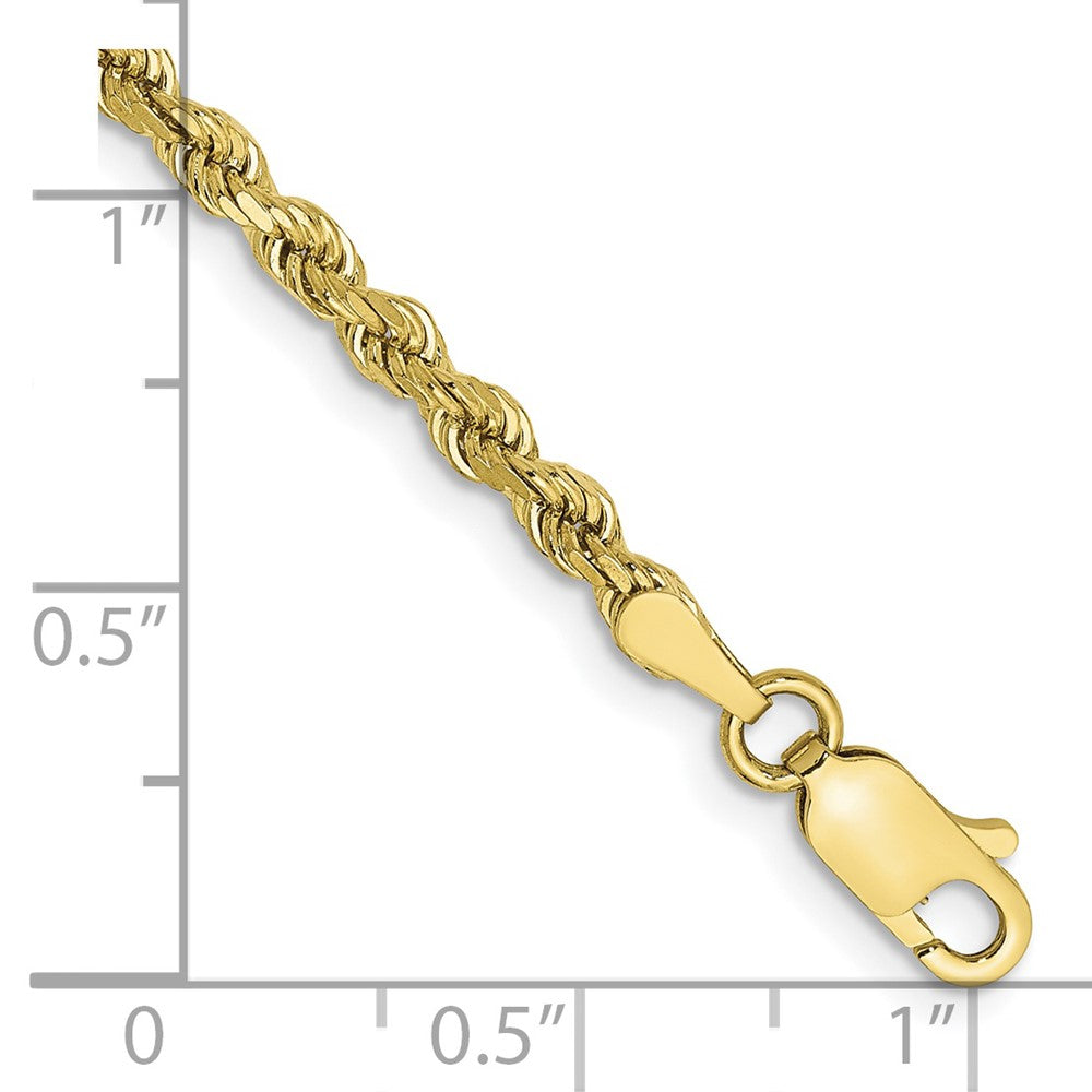 10k 2.75mm Diamond-cut Rope Chain Anklet