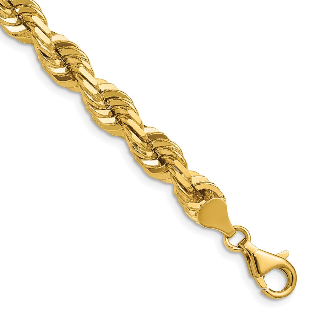 10k 7.0mm D/C Rope Fancy Lobster Clasp Chain