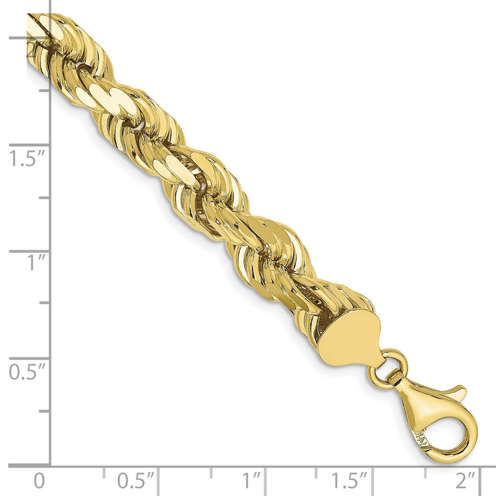 10k 8.0mm D/C Rope Fancy Lobster Clasp Chain