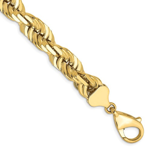 10k 10.0mm D/C Rope Fancy Lobster Clasp Chain