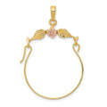 10k Two-tone Leaves w/Flower Charm Holder