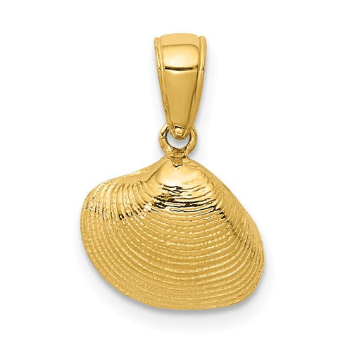 10K Small Clam Shell Pendant