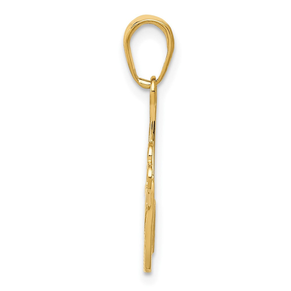 10K Comb and Scissors Charm