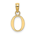 10K Polished O Block Initial Charm