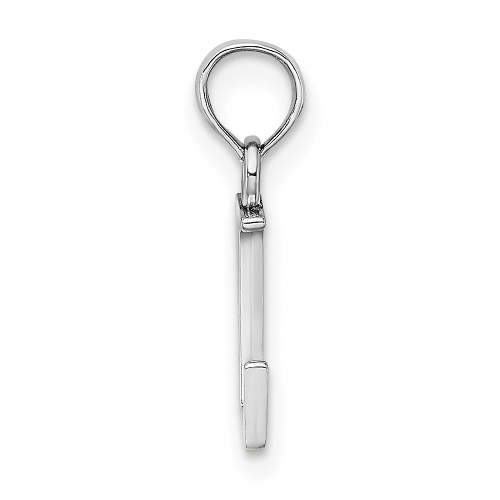 10K White Gold Polished L Block Initial Charm