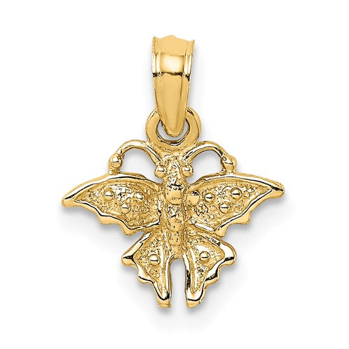 10K Textured Mini Butterfly Charm