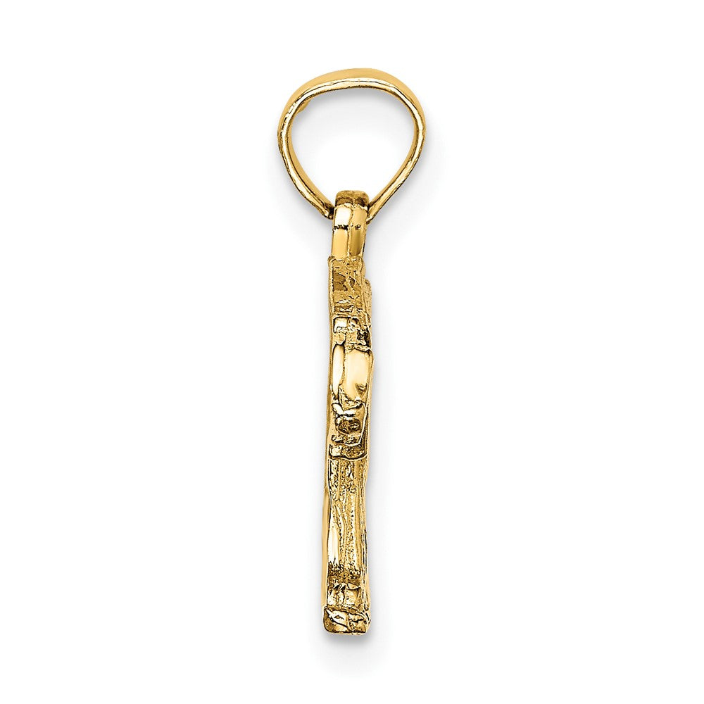 10K Textured Bear Charm