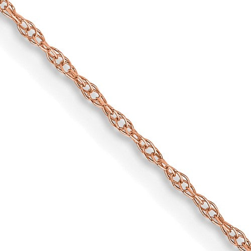 10k  Rose Gold .6 mm Carded Cable Rope Chain
