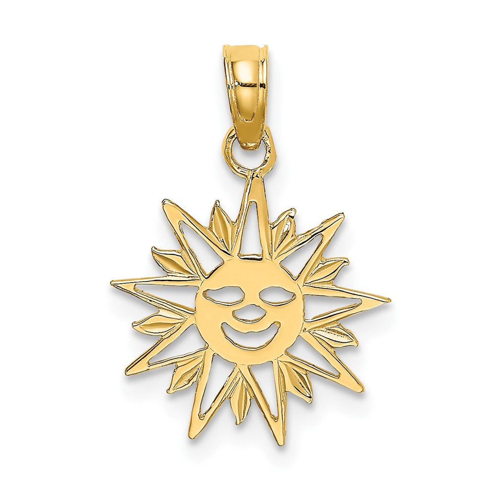 10K Smiling Sun Charm