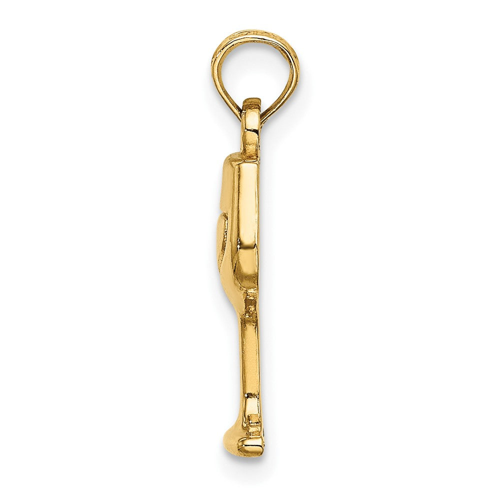 10K Wine Glass Charm