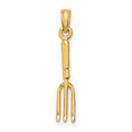 10K 3-D  Fork Garden Tool Charm
