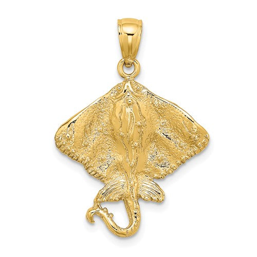10K 2-D Stingray Charm