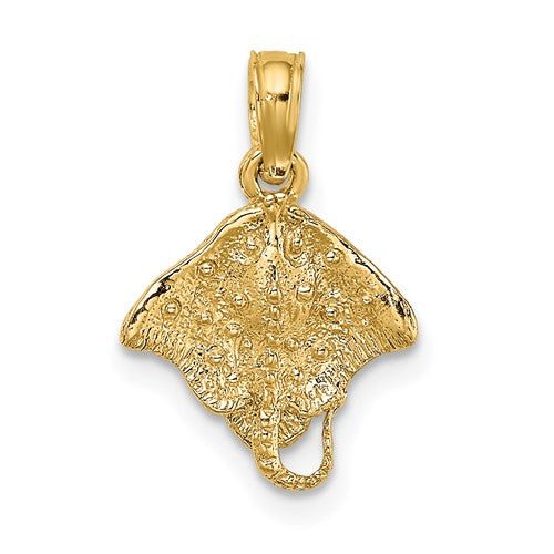 10K 2-D Stingray Charm