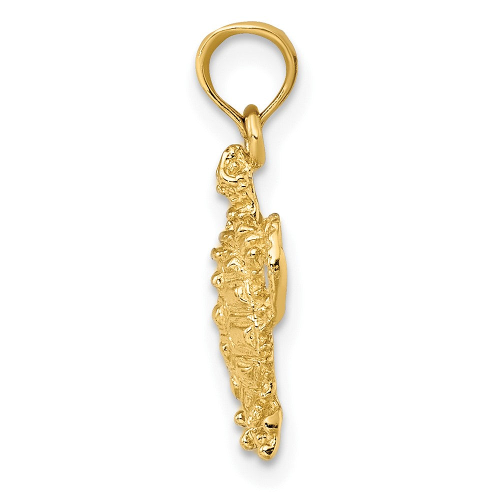 10K 2-D Sea Turtle W/ Spiny Shell Charm