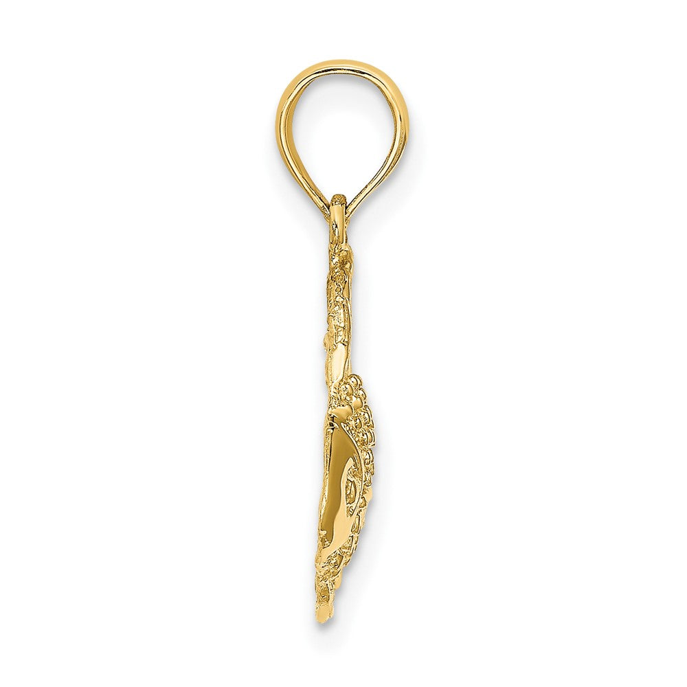 10K Textured Fish Charm