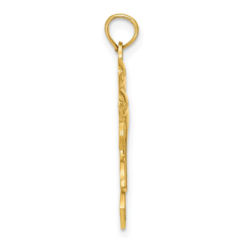 10K 2-D Two Jumping Dolphins Charm