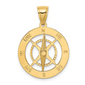10K Nautical Compass W/Moveable Needle Charm