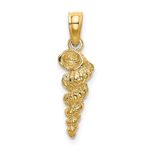 10K 3-D Mini Common Wentletrap Shell Charm