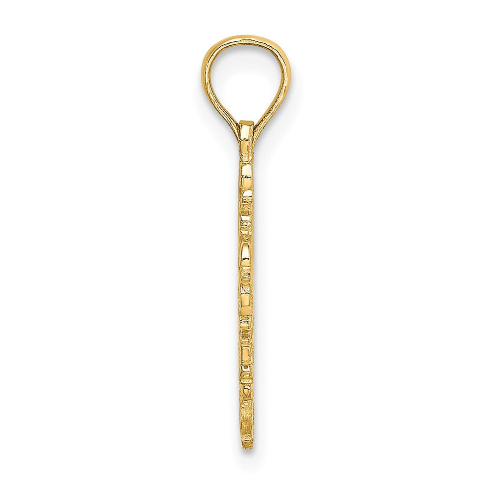 10K Cut-Out Delicate Cross Charm
