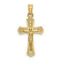10K Crucifix W/ Beveled Edges Charm