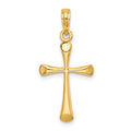10K Polished Beveled Tip Cross Charm