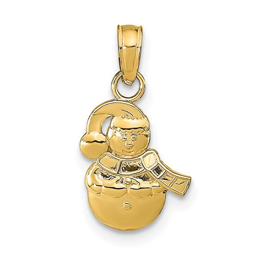 10k Snowman Pendant