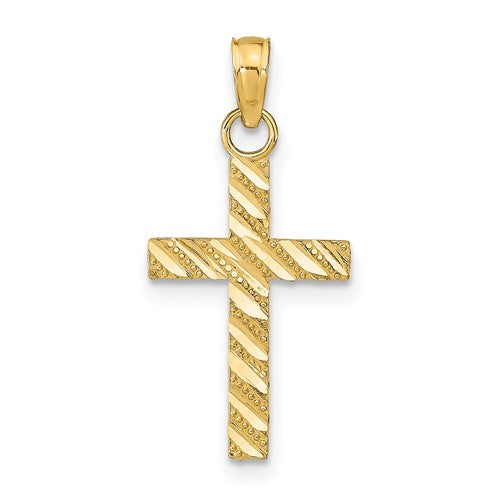 10k D/C Cross Pendant