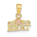 10K Rose and Yellow Gold BRAT Pendant