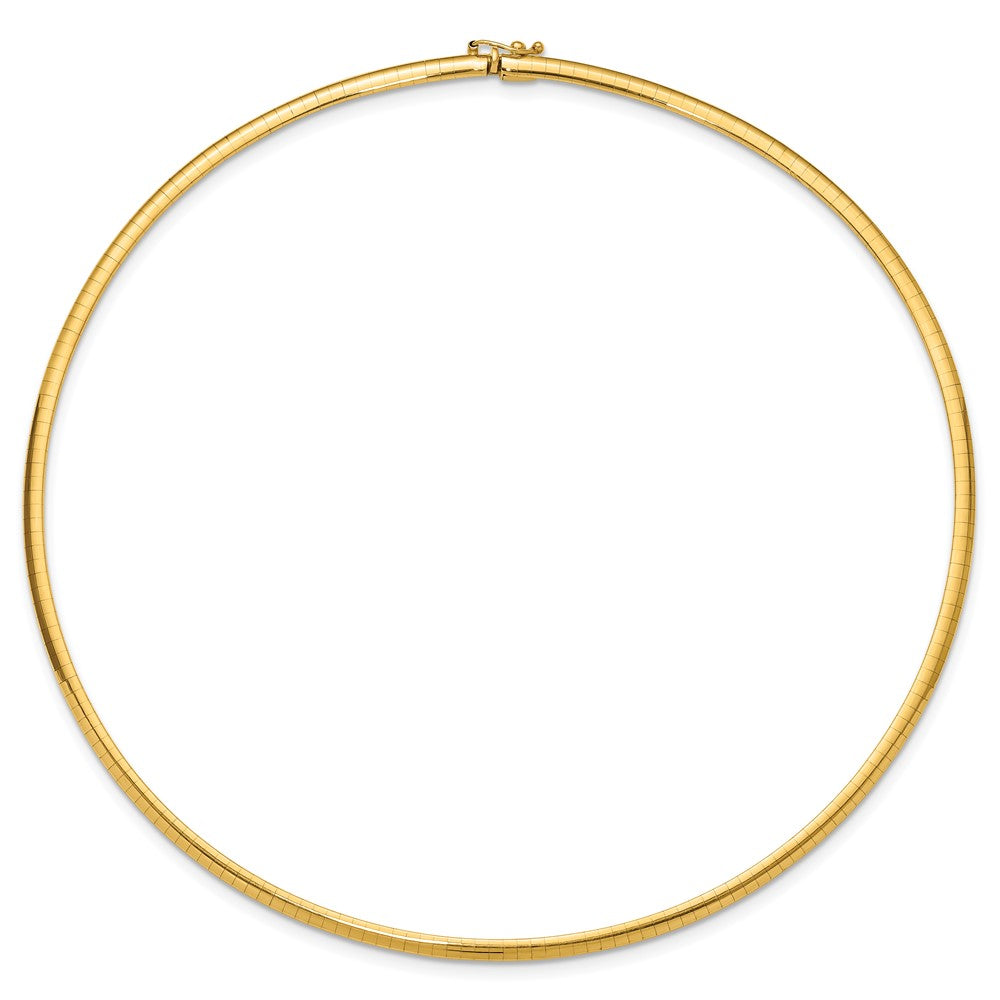 10k 3mm Domed Omega Necklace