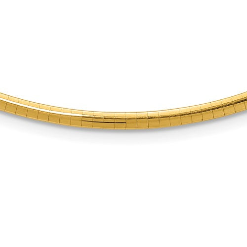 10k 3mm Domed Omega Necklace