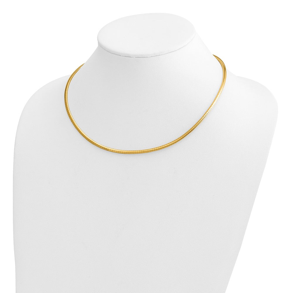 10k 3mm Domed Omega Necklace