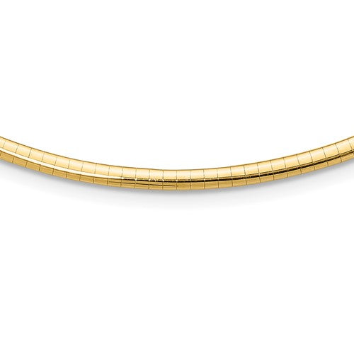 10k 3mm Domed Omega Necklace