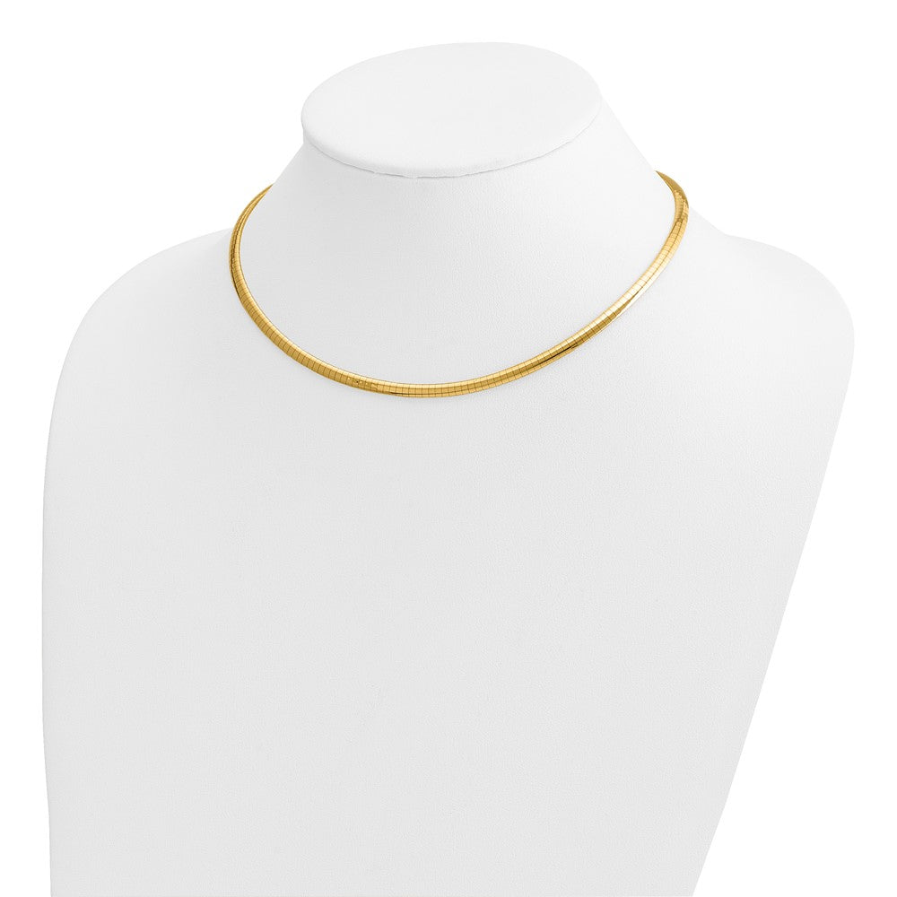 10k 4mm Domed Omega Necklace