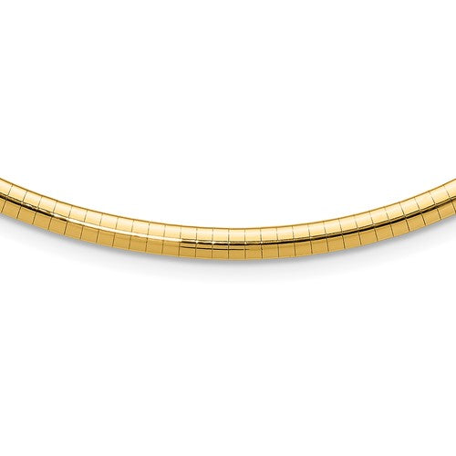 10k 4mm Domed Omega Necklace
